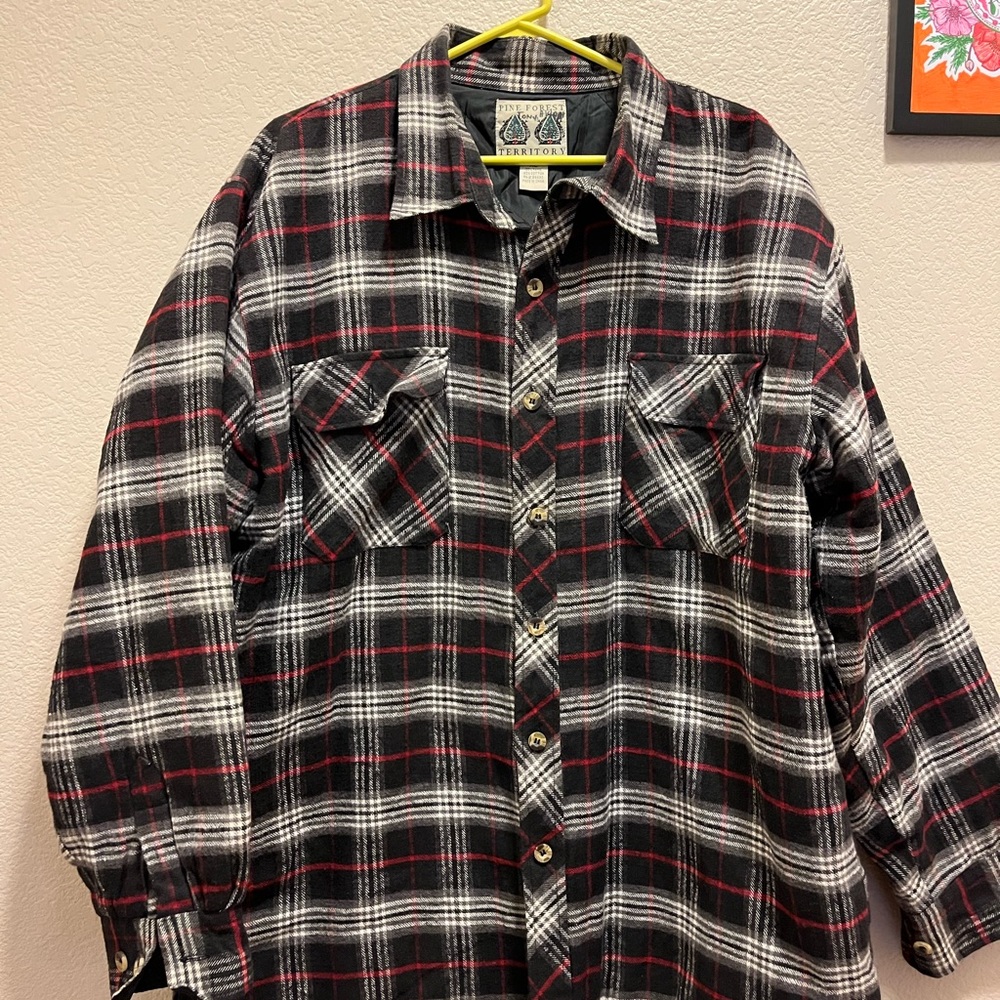 Men’s plaid jacket black/red/White pin stripes
